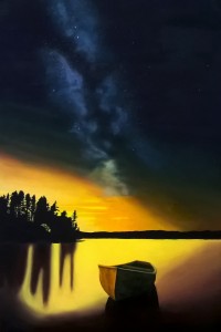 Barque et ciel étoilé