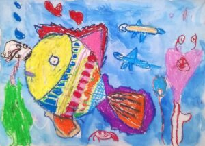 Poissons-pastels-et-peinture