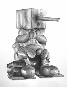 D'après une sculpture de Paul Mac Carty- Chocolate Blockhead-