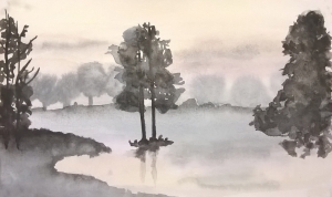 Paysage brumeux