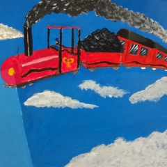 Train dans les nuages